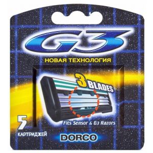 DORCO  G-3  5 кассет (с 3 лезвиями увлаж. полоска)(аналог)/ G-3