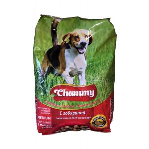 Корм полнорационный сухой для собак средних пород «Chammy» с говядиной  2,5 кг в п/п