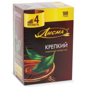 Чай ЛИСМА «Крепкий», черный, 100 пакетиков по 2 г, 201933