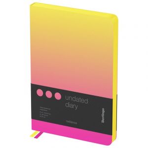 Ежедневник недатированный A5, 136л., кожзам, Berlingo «Radiance», желтый/розовый градиент