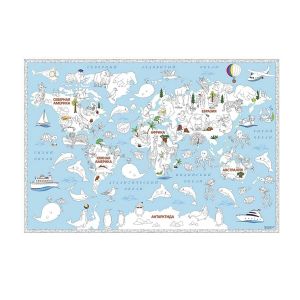 Карта-раскраска «Обитатели Земли» 101х 69см