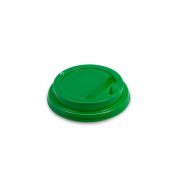 Крышка пластиковая для стакана под горячее d=90мм  зеленая с питейником (100шт/упак) (1000шт/кор)