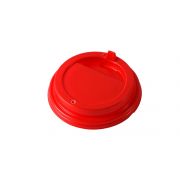 Крышка пластиковая для стакана под горячее d=80мм красная с питейником (100шт/упак) (1000шт/кор)