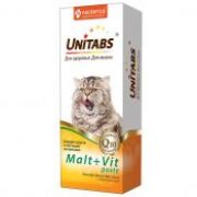 UNITABS Malt+Vit Витаминная паста для кошек с таурином для вывода шерсти 120мл
