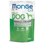 MONGE Pouch Консервы для собак кусочки с ягненком и овощами, пауч 100гр
