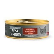 BEST DINNER Exclusive Консервы для кошек с чувствительным пищеварением Конина и говядина, ж/б 100гр