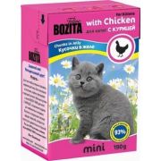 BOZITA Mini Консервы для котят с курицей, тетрапак 190гр