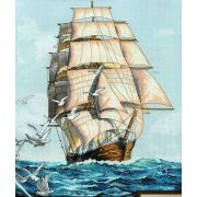 Набор для вышивания крестиком «Корабль на волне» 15х20см