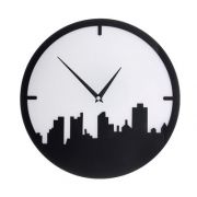 Часы  настенные серия Акрил Город чёрный с белым  30см  118710