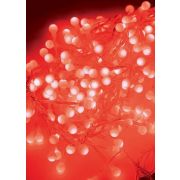 Светодиодная гирлянда КОСМОС 288 светодиодов, красные шарики,  6,4м, 8 режимов мигания
