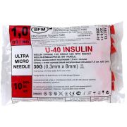 Шприц инсулиновый 1,0 мл U-40(3-х) с интегрированной иглой 0,30*8,0 (30G) SFM 10 шт
