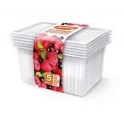 ХОЗЯЮШКА Контейнеры для заморозки ягод, овощей, фруктов Мила 1,5л/5шт.