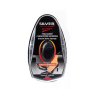 SILVER Premium Губка-блеск с дозатором силикона антистатик 6мл.черная
