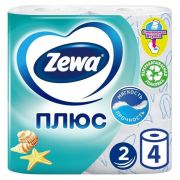 Туалетная бумага ZEWA 2-х слойная Свежесть океана/Голубая/(4шт)