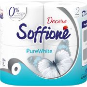 Туалетная бумага Soffione Pure White двухслойная, белая, 4 рулона /10900001