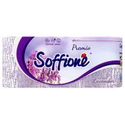 Туалетная бумага Soffione Premio Lavander трехслойная, фиолетовая, 8 рулонов /10900048
