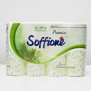 Туалетная бумага Soffione Premio Lemongrass трехслойная, желтая, 8 рулонов /10900051