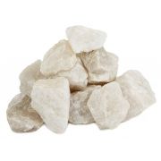 Камни для печей Кварцит белый колотый средний 20 кг