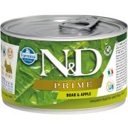 N&D PRIME MINI Консервы для собак мини пород кабан с яблоком, ж/б 140гр