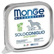 MONGE Monoprotein Консервы для собак паштет из кролика, ламистер 150гр