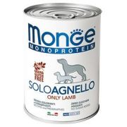 MONGE Monoprotein Консервы для собак паштет из ягненка, ж/б 400гр