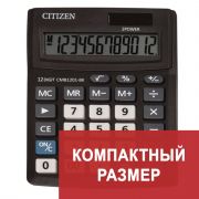 Калькулятор настольный CITIZEN BUSINESS LINE CMB1201BK, МАЛЫЙ (137х102 мм), 12 разрядов, двойное пит