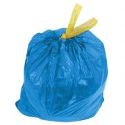 Мешок для мусора 50л(10шт) с завязками рулон (цвет синий) /20130