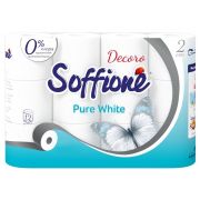 Туалетная бумага Soffione Pure White двухслойная, белая, 12 рулонов /10900045