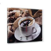 3040-455 Часы прямоугольник «Кофе»ДВП, стекло, пластмасса, металл 39х30х4,5см(10)