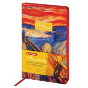 Ежедневник А5 (138х213 мм), BRAUBERG VISTA, под кожу, гибкий, 136 л., «Edvard Munch»