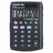 Калькулятор 08 разр, карманный STAFF STF-883 (95х62 мм), двойное питание, ЧЕРНЫЙ