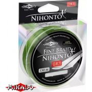 Шнур Mikado NIHONTO FINE BRAID 0,20 green (150 м) - 16.60 кг, плетеный
