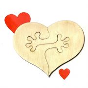Деревянное сердце Обнимашки  фанера 3 мм 8,5 см