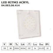Светильник LED Ritm3 Acryl (5004000-4), 4Вт, 12В, 4500К, провод 2м с конн. JB-LED, АС