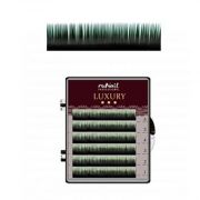 Цветные ресницы Luxury,  Ø 0,1 мм, mix C (№10,12,14) черно-зеленый 6 линий