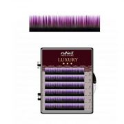 Цветные ресницы Luxury,  Ø 0,1 мм, mix C (№10,12,14) черно-фиолетовый 6 линий
