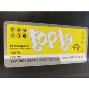 Аккумулятор TOPLA TOP+EFB Start&Go 70Ah, 680A о.п.