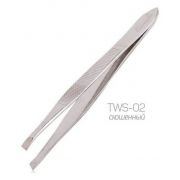 Cosmake Пинцет серебро скошенный TWS-02