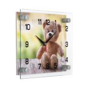 2026-1018 (10) Часы «Мишка» прямоугольник «21 Век»ДВП, стекло, пластмасса, металл 20х26х4,5см