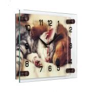 2026-119 (10) Часы «Сладкие сны» прямоугольник «21 Век»ДВП, стекло, пластмасса, металл 20х26х4,5см