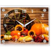 2026-121 (10) Часы «Осенний урожай» прямоугольник «21 Век»ДВП, стекло, пласт, металл 20х26х4,5см