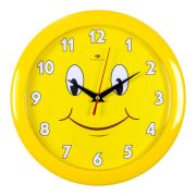 2323-166 (10) Часы настенные круг d=23см, корпус желтый «Смайлик с щечками» «Рубин»