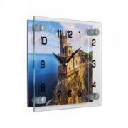 2026-1079 (10) Часы «Ластачкино гнездо»прямоугольник «21 Век»ДВП, стекло, пласт, металл 20х26х4,5см