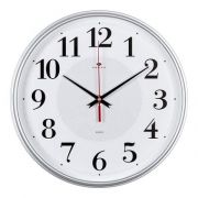 2940-105 Часы настенные круг d=29см, корпус серебрянный «Серебрянные ромбы» «Рубин» (10)