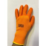 Акрил. перчатки с двойн. рифлен. латекс покрыт., оранж 300# PVS зимние 10/480