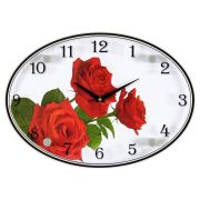 2434-1039 (10) Часы настенные «3 красные розы» 24х34см