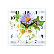 2525-1148 (10) Часы настенные «Полевые цветы» 25х25х4,5см