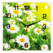 2525-384 (10) Часы настенные «Ромашковое изобилие» 25х25х4,5см