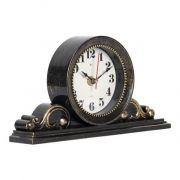 2514-001 (10) Часы настольные 26х14 см, корпус черный с золотом «Классика»  «Рубин»