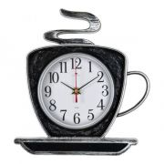 2523-001 (10) Часы настенные чашка 25х24см, корпус черный с серебром «Классика» «Рубин»